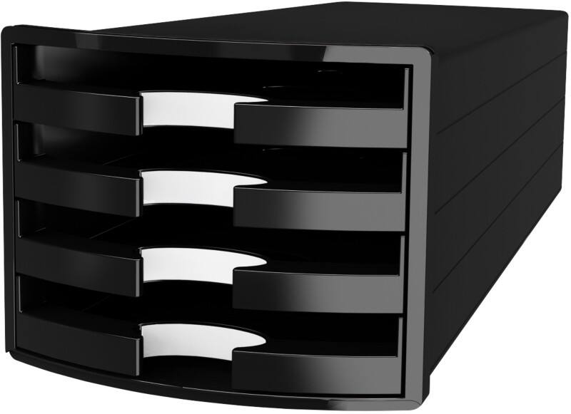 Module à tiroirs HAN PS (Polystyrène) Noir 4 Tiroirs 28 x 36,7 x 23,5 cm A4