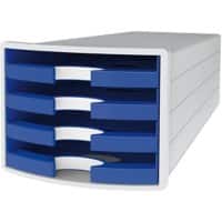 Module à tiroirs HAN Impuls Gris clair, bleu 28 x 36,7 x 23,5 cm Tiroirs ouverts