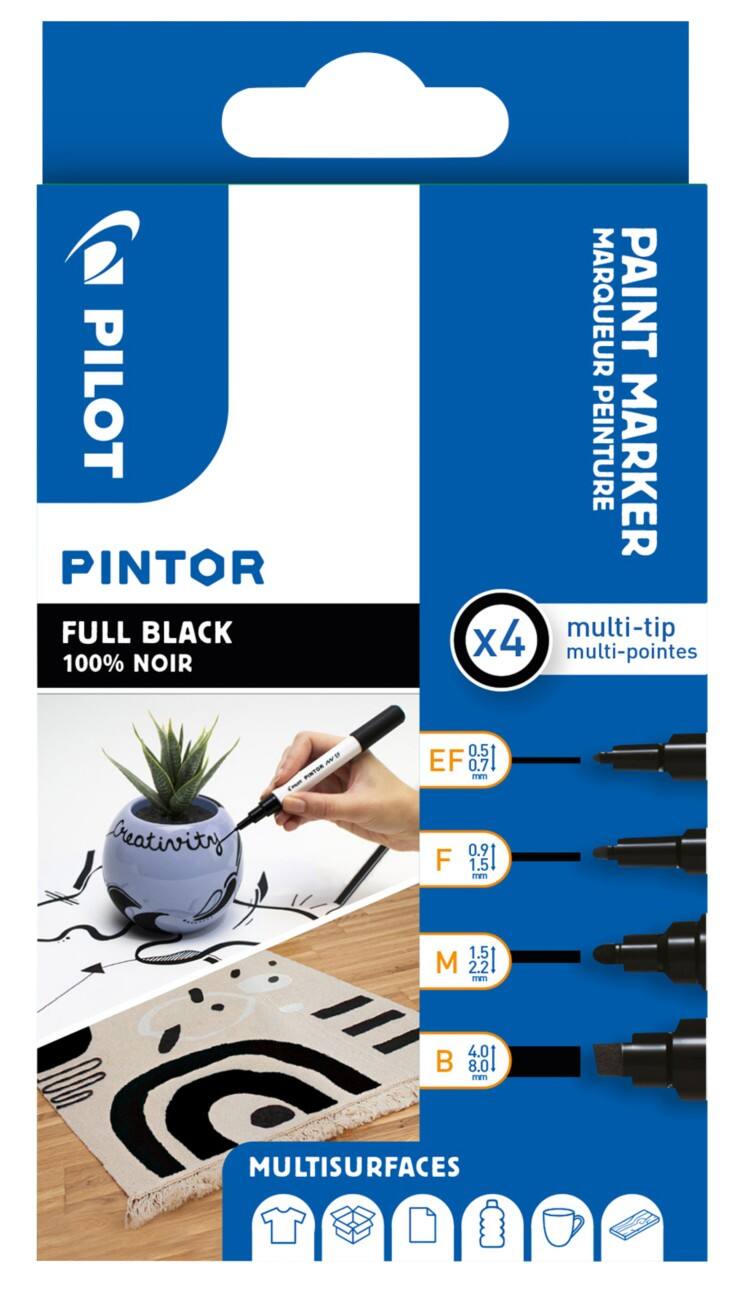Marqueur peinture Pilot Pintor Noir 4 Unités