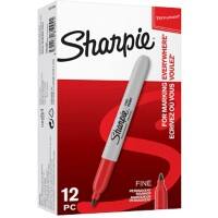 Marqueur permanent Sharpie FINE POINT Fin Ogive - 1,5 mm Rouge 12 Unités