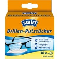 Lingettes nettoyantes pour lunettes Swirl Blanc 30 Unités