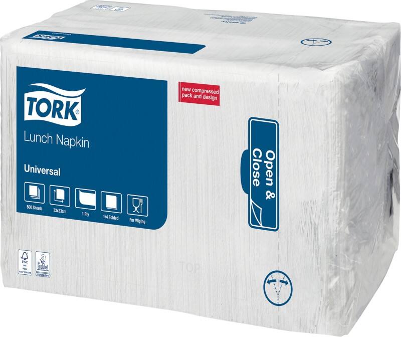 Serviettes Tork 1 épaisseur Blanc 33 x 33 cm 8 Unités de 500 Feuilles