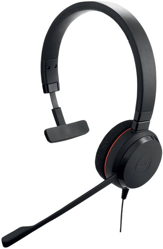 Casque audio Jabra Evolve 20 MS Avec fil Sur tête USB Microphone à réduction de bruit Avec Microphone Mono Noir
