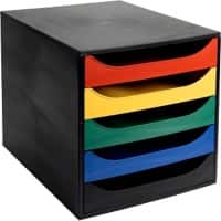 Module à tiroirs Office Depot Noir, assortiment 5 tiroirs 28,4 x 34,8 x 29 cm