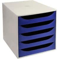 Module à tiroirs Office Depot Gris, bleu 5 tiroirs 28,4 x 34,8 x 29 cm