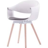 Chaises visiteur Realspace Emma Tissu Blanc