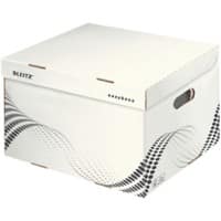 Boîtes d'archivage Leitz easyboxx 6137 avec couvercle format L blanc carton 43,3 x 36,4 x 26,3 cm 15 unités
