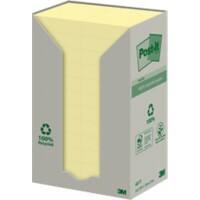 Notes Post-it Recyclées 51 x 38 mm Jaune canari 24 Blocs de 100 Feuilles