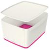 Boîte de rangement Leitz MyBox WOW 18 L Blanc, rose Plastique 31,8 x 38,5 x 19,8 cm