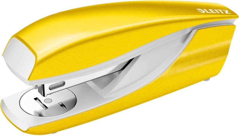 Agrafeuse Leitz NeXXt WOW 5502 demi bande jaune 30 feuilles 24/6, 26/6 métal
