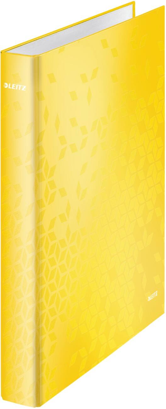 Classeur à anneaux Leitz WOW 4 anneaux 25 mm carton pelliculé A4+ Jaune