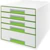 Module à tiroirs Leitz WOW Cube Dual 5 tiroirs A4 Blanc, vert 28,7 x 27 x 36,3 cm