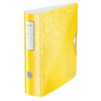 Classeur à levier Leitz 180° Active WOW A4 82 mm Jaune 2 anneaux 1106 Polyfoam Portrait