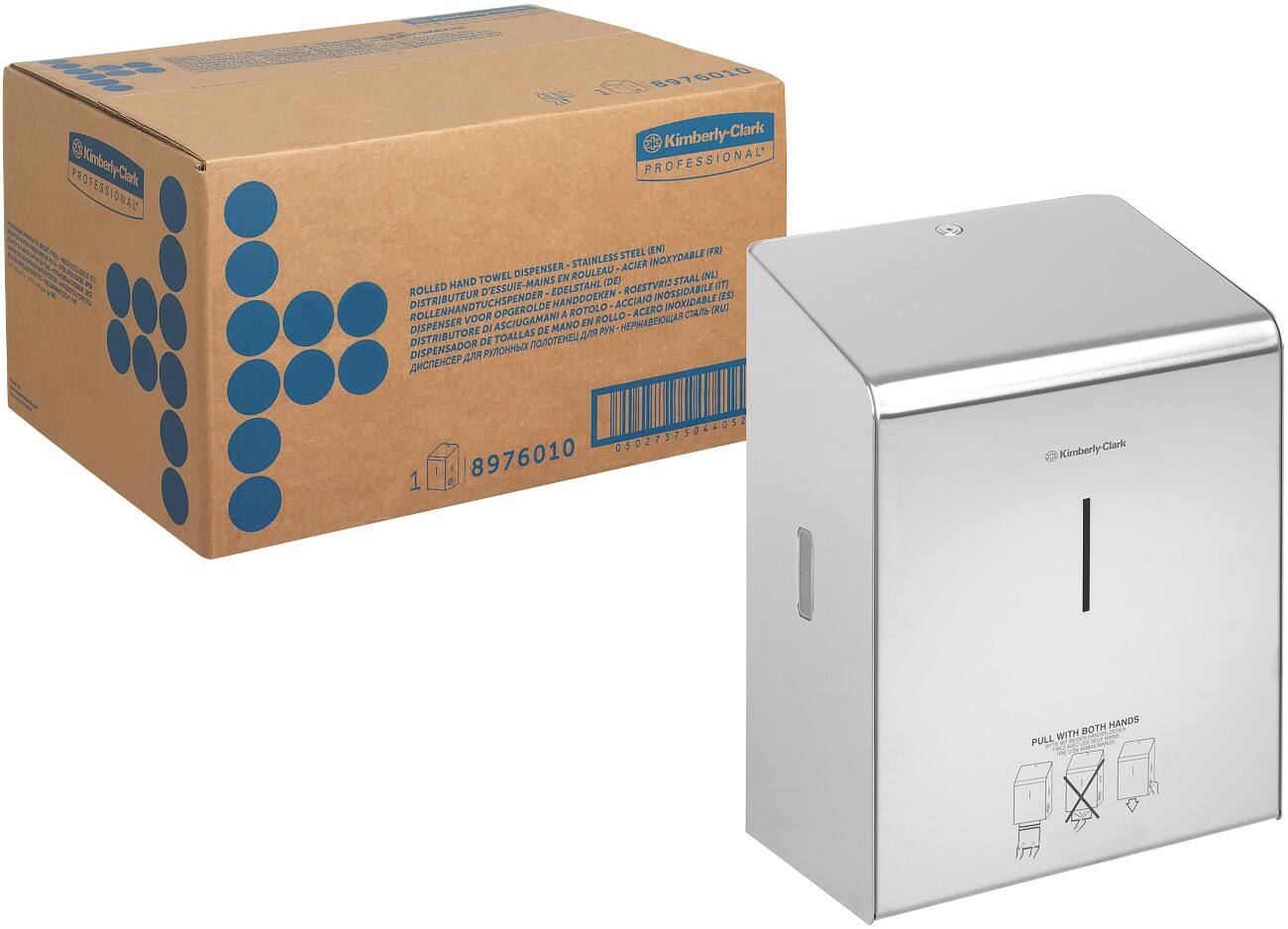 Distributeur d’essuie-mains Kimberly-Clark Professional 8976 Acier inoxydable Blanc 30,3 x 43,5 x 23 cm