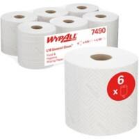 Essuie-tout WYPALL L10-Extra 100% Recyclé À dévidage central Blanc 1 épaisseur 7490 6 Rouleaux de 630 Feuilles