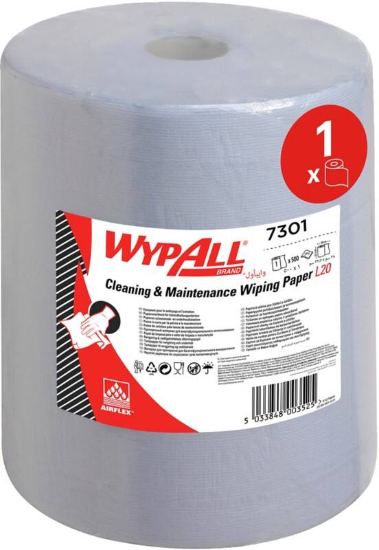 Essuie-tout WYPALL L20 General Clean Rouleau Bleu 2 épaisseurs 7301 500 Feuilles