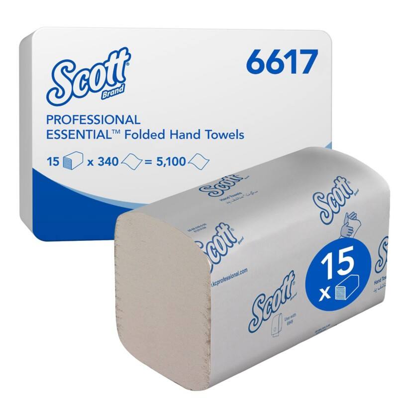 Essuie-mains Scott Essential Pliage en Z Blanc 1 épaisseur 6617 15 Unités de 340 Feuilles