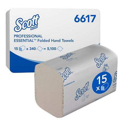 Essuie-mains Scott Scott Pliage en Z Blanc 1 épaisseur 6617 15 Unités de 340 Feuilles