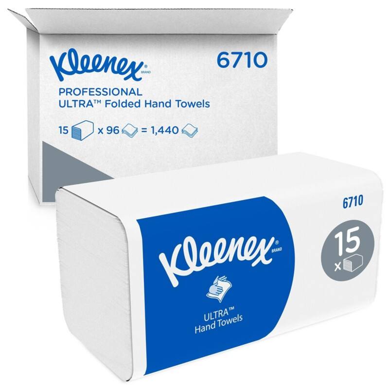 Essuie-mains Kleenex Ultra Pliage en V Blanc 3 épaisseurs 6710 15 Unités de 96 Feuilles