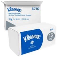Essuie-mains Kleenex Ultra Pliage en V Blanc 3 épaisseurs 6710 15 Unités de 96 Feuilles