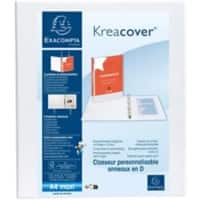 Classeur à anneaux Exacompta Kreacover 30 mm PP (Polypropylène) A4 4 Anneaux Blanc 51842E 10 Unités