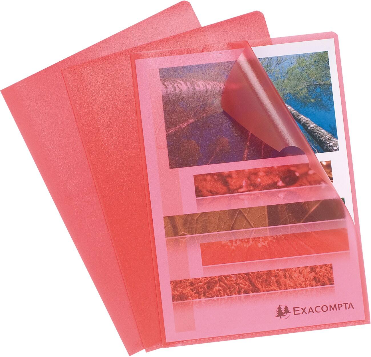 Pochettes coins Exacompta 56115E Rouge PP (Polypropylène) 120 microns 100 unités