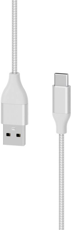 Câble de charge XLayer Premium Métallisé USB vers USB-C 1,5 m (Charge rapide 3A / USB 2.0) Argenté