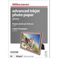 Papier photo Office Depot 1059905 Brillant A4 280 g/m² Blanc Paquet de 50 unités