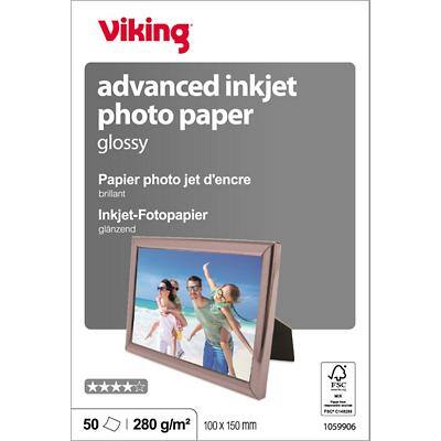 Papier photo Viking Jet d'encre Brillant A6 280 g/m² Blanc 50 Feuilles