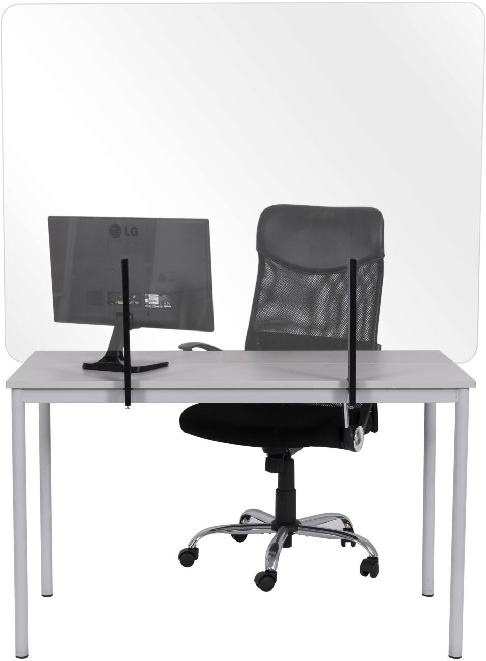 Écran de protection sans cadre Bi-Office sur table avec pinces 1&nbsp;200 x 900 X 4 mm Verre trempé