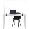 Écran de protection Bi-Office sur table avec pinces 900 x 600mm Verre trempé Cadre en aluminium Argenté