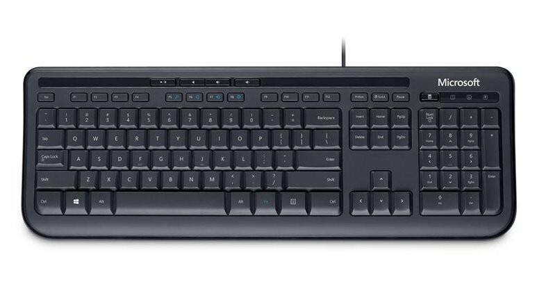 Clavier Microsoft Filaire QWERTZ (DE) Noir 600