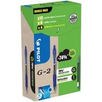 Stylo roller Pilot 0,32 mm 12 stylos et 12 recharges M 24 Unités