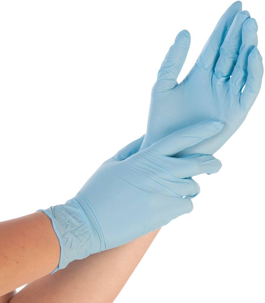 Gants jetables Hygostar Safe Light Nitrile Taille XL Bleu 100 Unités