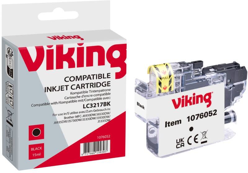 Cartouche jet d'encre Viking compatible Brother LC-3217BK Noir