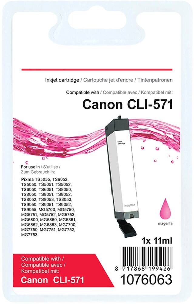 Cartouche jet d'encre Office Depot compatible Canon CLI-571M Magenta