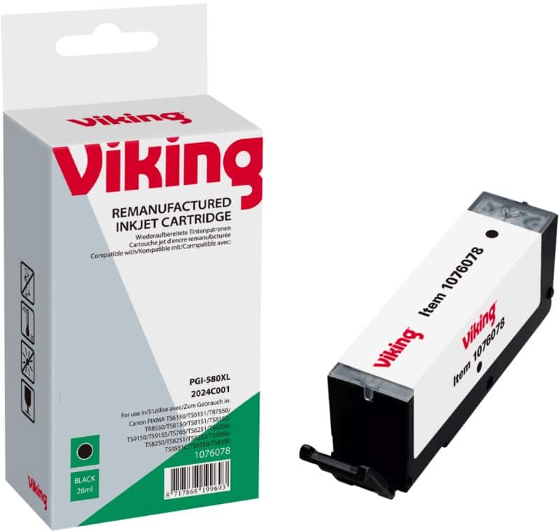 Cartouche jet d'encre Viking compatible Canon PGI-580XL Noir
