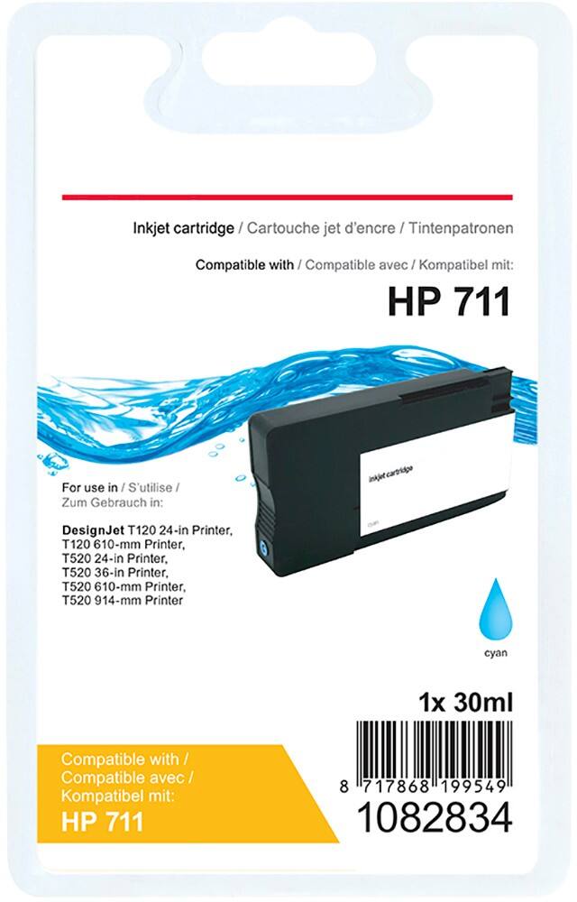 Cartouche jet d'encre Office Depot compatible HP 711 CZ130A Cyan