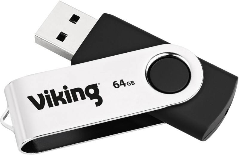 Clé USB Viking 2.0 64 Go Argenté, noir