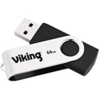 Clé USB Viking 2.0 64 Go Argenté, noir