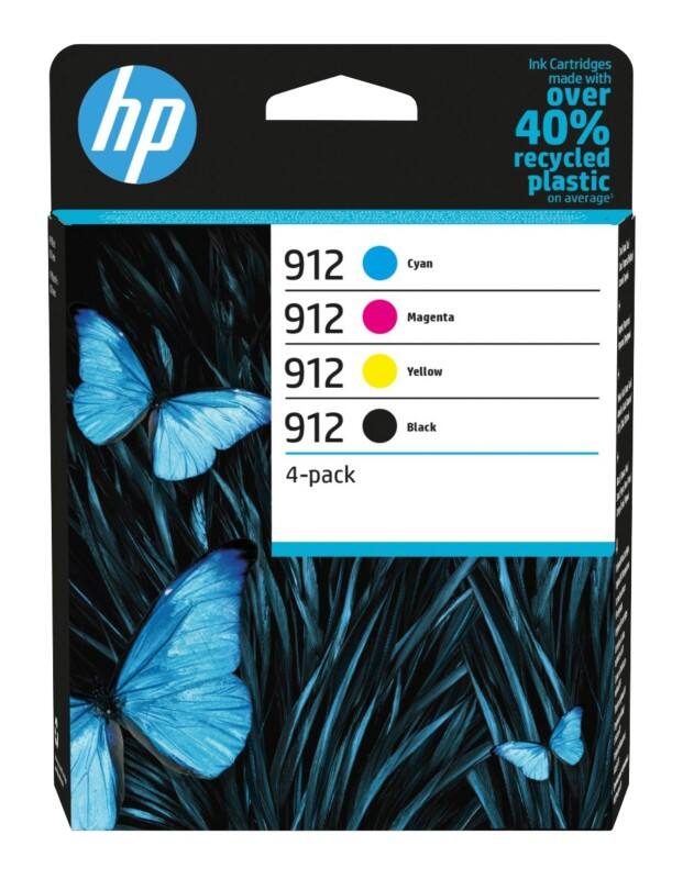 Cartouche jet d’encre HP 912 D'origine 6ZC74AE Noir, cyan, magenta, jaune Multipack 4 Unités