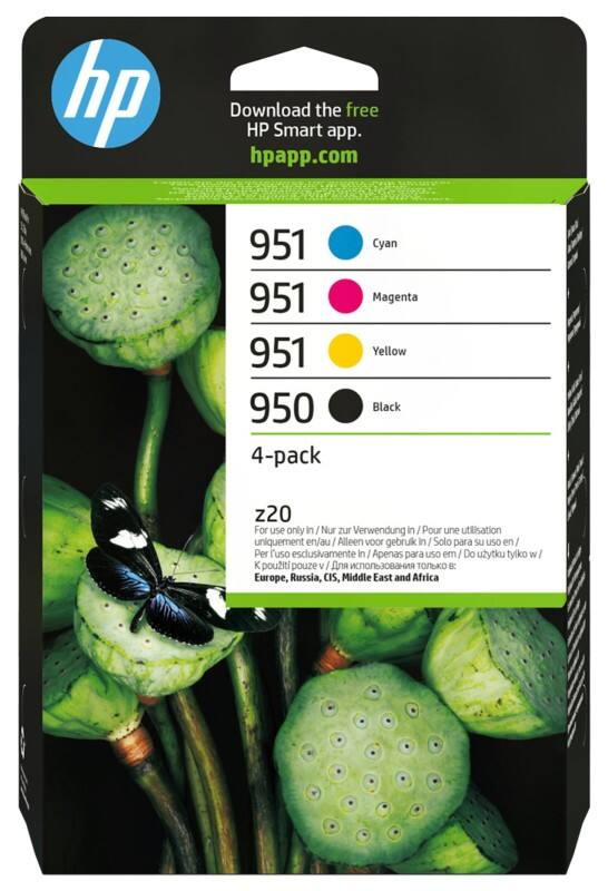 Cartouche jet d'encre HP 950/1 D'origine 6ZC65AE Noir, cyan, magenta, jaune 4 Unités