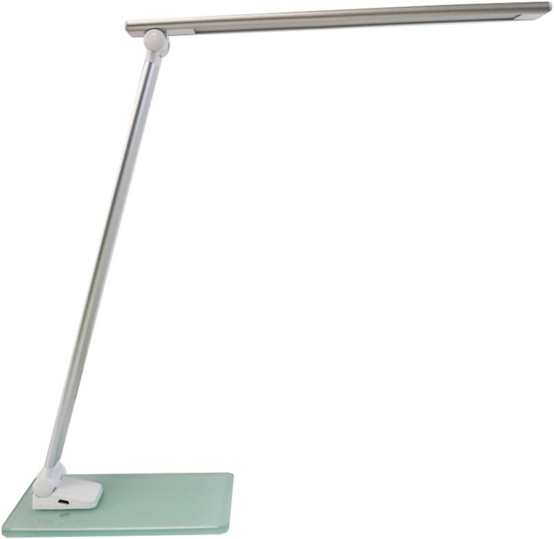 Lampe de bureau Unilux Popy Autoportant LED Argenté, Blanc USB 300 x 120 x 350 mm
