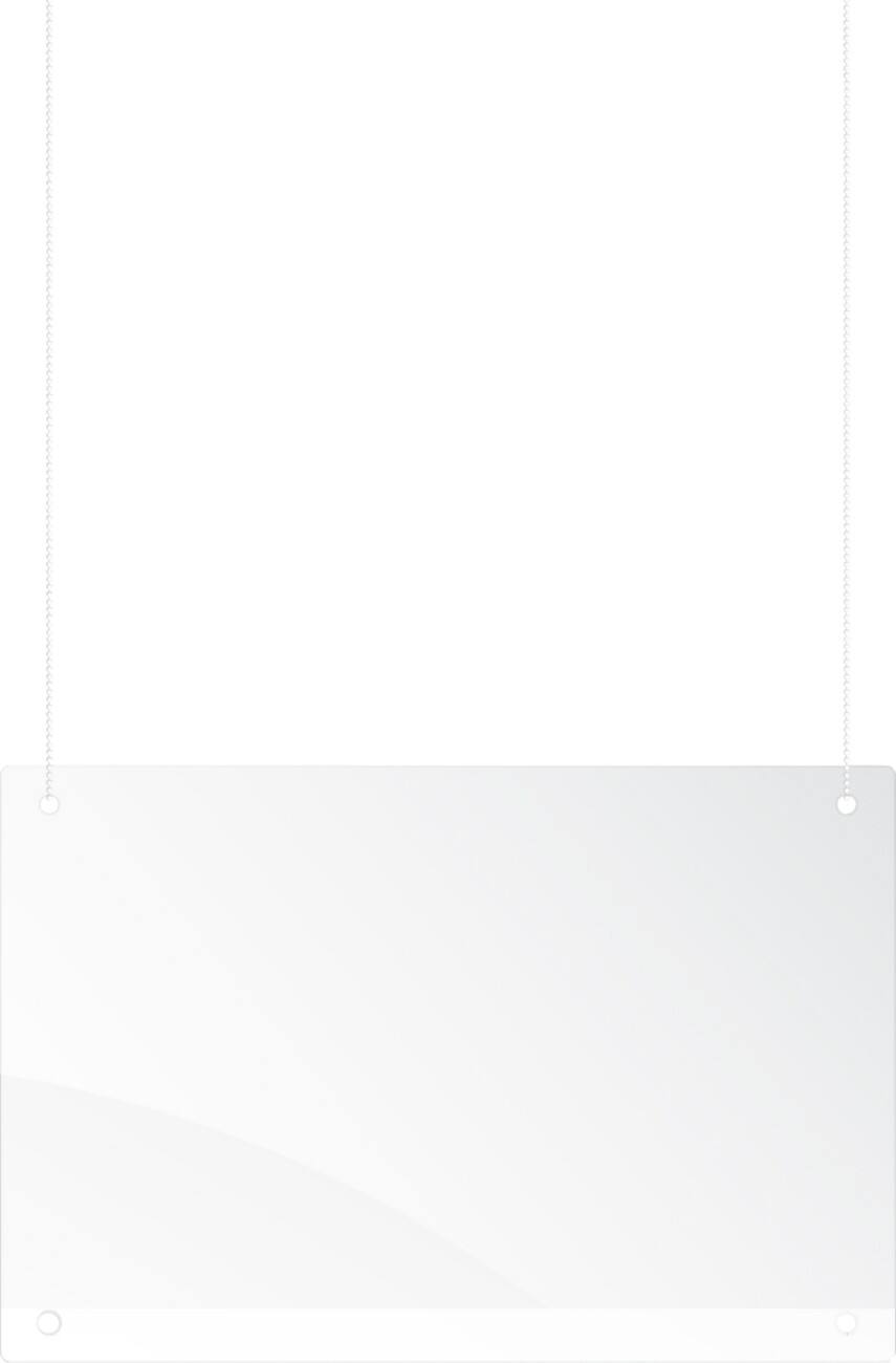 Écran de protection contre les postillons Franken suspendu au plafond 800 x 650mm Acrylique, verre transparent