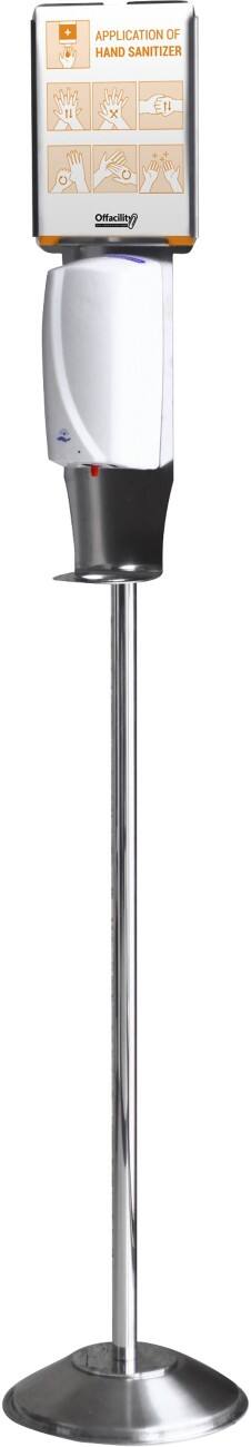 Station de désinfection avec distributeur Sans contact Acier inoxydable 150 cm Rechargeable 1 L Blanc, argenté