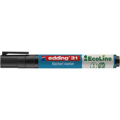 Marqueur pour chevalet edding EcoLine 31 Pointe moyenne biseautée Noir Rechargeable Résistant à l'eau