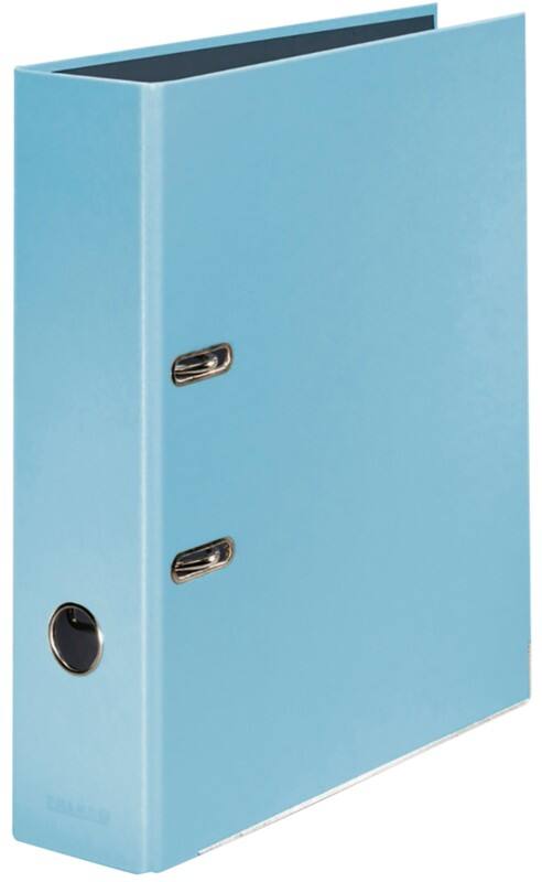 Classeur à levier Falken Large Pastel Color A4 80 mm Bleu ciel 2 Anneaux Carton Brillant