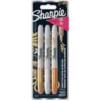 Marqueur permanent Sharpie Fin Ogive Assortiment Non rechargeable 3 Unités