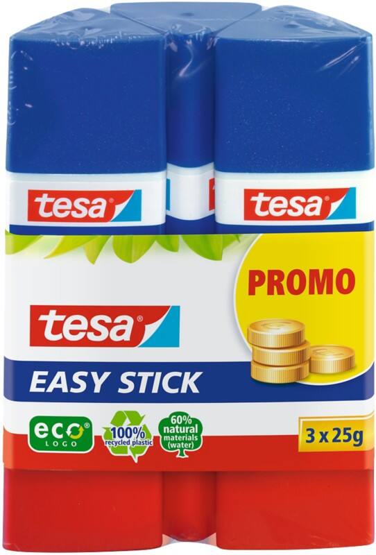 Bâton de colle tesa Easy Stick 25 g Blanc 57047-00000-00 3 Unités de 25 g