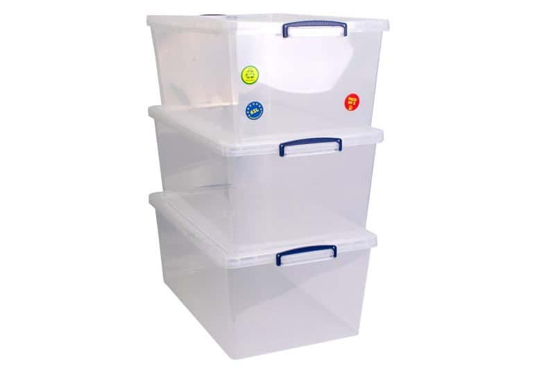 Boîte de rangement Really Useful Box Plastique 62 L Transparent 44 x 68,5 x 28,7 cm 3 Unités